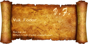 Vuk Fodor névjegykártya